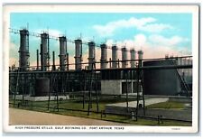 c1930's High Pressure Stills Gulf Refining Co Port Arthur TX Vintage Postcard picture