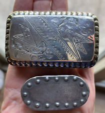 2 Antique 1800's Snuff Boxes Miniature - No Comps, 1 Hobnail Top Design, OOAK picture