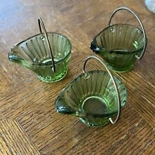 Vintage 1960 Glass Bucket Ashtray Lot Of 3 picture
