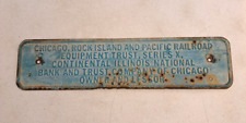 Chicago Rock Island & Pacific Railroad Cast metal Sign Plaque Continental Ill picture