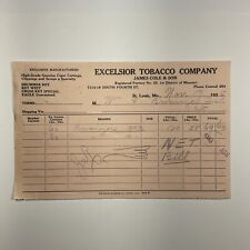 1925 St. Louis Excelsior Tobacco Company Janes Cold & Son Bill Head Receipt picture