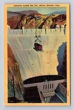 CO-Colorado, Lowering Loaded Box Car, Hoover Dam, Antique, Vintage Postcard picture