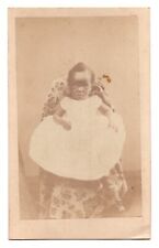 ANTIQUE CDV CIRCA 1860s AFRICAN AMERICAN BABY IN WHITE DRESS CIVIL WAR ERA picture
