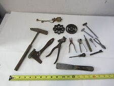 antique hammer rosette iron plier wrench vintage metal tools lot 15+ items picture