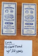 Clark’s Thread Company O.N.T. Six Cord White w/ Boxes & 22 spools cotton USA picture