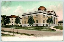 Rockford Illinois~Memorial Hall w/Dome (Removed) & Library (Razed 2019) 1906 UDB picture