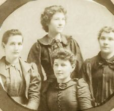 Vintage Old 1890's Square Cabinet Photo of Victorian Era Women Girls picture