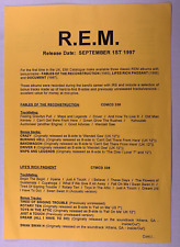 R.E.M Press Release Original Vintage EMI Triple Album Release September 1997 picture