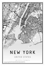 New York City Map Print Black and White Poster sized Photo Print 11