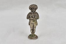 Sterling Chatelaine Hammered Colonial Man With Bouquet Flowers Needle Case picture