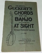 Antique American WWI Era Guckert's Chords for the Banjo Sheet Music C.1919 US picture