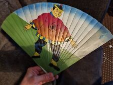 VERY Rare Antique Davenports Hand Painted Wooden Fan 