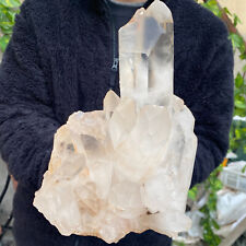 6.4lb Large Natural Clear White Quartz Crystal Cluster Rough Healing Specimen picture