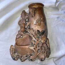 Vintage Chinese Hand Carved Soapstone Vase Incense Cone Holder picture