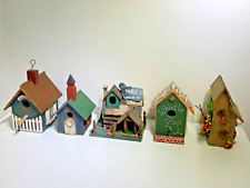 (5) Vintage Bird Houses | Hand-Made Folk Art Home Decor | One-of-a-Kind Art Work picture