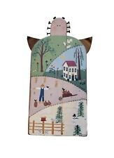 ❄️ 🌼 ⛱️ 🍁😇 4 Seasons Folk Art Wooden Angel Hand Painted Vintage 90's Cottage picture