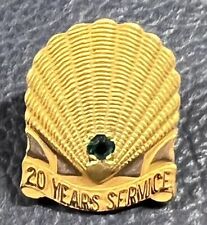 VINTAGE SHELL Gas & Oil 20 YEARS SERVICE PIN 10K GOLD 1975 picture