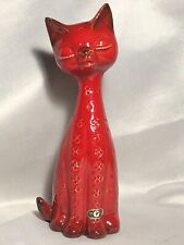 Vintage  Rare 10.50 inch tall Red Cat by  Jema Holland Ceramic Money Bank  picture