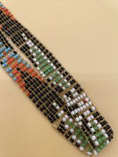 Vintage Seed Beaded Belt Handmade Elastic-Stretchable Colorful-Native Indian picture