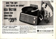 1959 RCA Victor Victoria Stereo Turntable Record Player Photo rca dog Print Ad picture