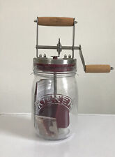 NWOB Kilner Quart Glass Mixer Butter Churner  Mason Jar Wood Handle NEW Sealed picture