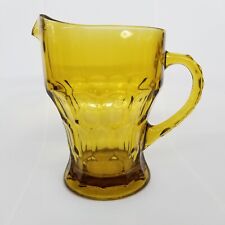 Vintage Amber Georgian Large Glass Pitcher 7 inches tall picture
