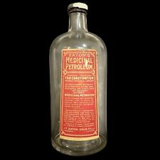 Antique 1900s T. Eaton Drug Co. Canada - Medicinal Petroleum Constipation Bottle picture