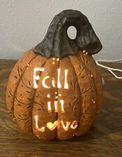 Ceramic Pumpkin ‘Fall In Love’ Light Up Autumn Halloween picture
