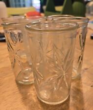 6 Vintage Jelly Jars 4-Starburst & 2- Other Patterned 4” 2 Marked Ball Glasses picture