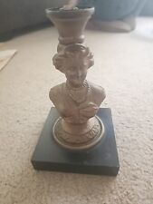 Vintage Brass Handcrafted Lady Figurine Solid Candle Stand 1879 Patent picture