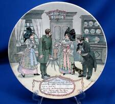 ANTIQUE SARREGUEMINES DR BERR MAIRE COMEDY PLATE BY FREDERIC RIGAMAY 8.75