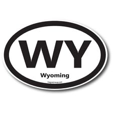 WY Wyoming US State Oval Magnet Decal, 4x6 Inches, Automotive Magnet for Car picture