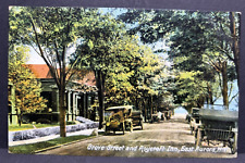 Postcard Grove Street and Roycroft Inn East Aurora NY picture