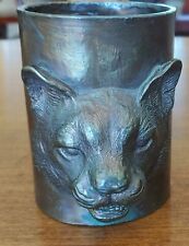 Vintage 1977 Carl Wagner Bronze Cougar Mug Signed RARE EARLY CASTING w/TEETH picture