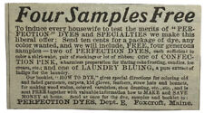 1900's 1903 Original Print Ad Perfection Dyes Foxcroft ME Maine Free Samples  picture