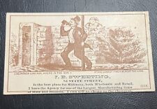 ATQ J.B. Sweeting Millinery Hats Drunk Father Hold to Heat Victorian Trade Card picture
