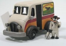 Milk Truck Wooden Cow Delivery Truck w/Cow Delivery Person Brand New in Box picture