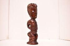 VTG Carved Wood Tiki Statue Maori New Zealand Polynesian Art 12