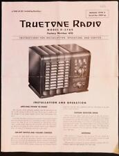 1947 Truetone Radio Model D-2709 Original Manual A #5000 up 4 Tube ac/dc B2B2 picture