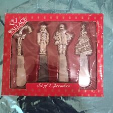 Vintage 1999 Wallace Silversmiths Set of 4 Silver Plated SS Holiday Spreaders picture