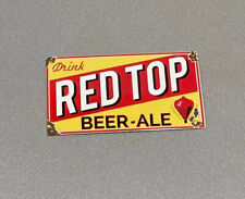 VINTAGE RED TOP BEER ALCOHOL PORCELAIN SIGN CAR GAS TRUCK GASOLINE picture