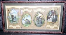 Antique 1908 Young Couples Lithograph Advertising Calendar Beautiful Frame. picture