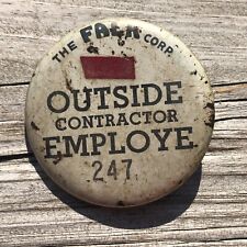 Vintage FALK Corp Employee ID Clip On Badge Button Pin AS IS Advertising C5 picture