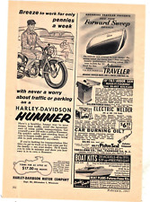 1957 Print Ad Harley-Davidson Motorcycle Hummer Breeze to work for pennies week picture
