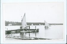 RPPC Shelby MI Camp Miniwanca Sailboat Stony Lake AYF c1950s photo postcard DQ2 picture
