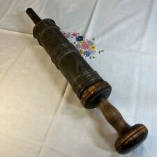 Old Wood Sausage Dough Plunger Stuffer With Metal Casing Farmhouse picture