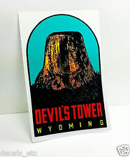 Devil's Tower Wyoming Vintage Style Decal / Vinyl  Sticker, Luggage Label picture