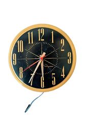 RARE Vintage MCM  Ingraham Wall Clock Metal Tested WORKS model 30-246 USA picture