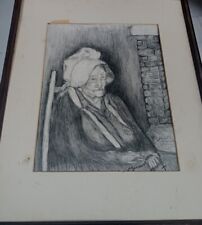 **AWESOME ANTIQUE LOUISIANA CAJUN CREOLE DRAWING PORTRAIT SIGNED VERY NICE** picture