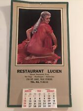 Vintage Calendar 1964 Restaurant Lucien All Months Lite Damage Left Corner Bent picture